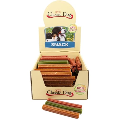 150 Stück Classic Dog Snack Kaustange glutenfrei Mini 12cm in Natur, rot oder grün von Generisch