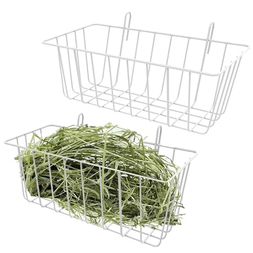 2 Meerschweinchen Heuspender – Hasenheu Futterspender Heuhalter | Metallkäfig Heuraufe Leichtgewicht Bunny Hay Feeder Haustier Käfig Zubehör für Chinchillas, Frettchen, Kaninchen, Kleintiere von Generisch