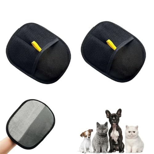 2 doppelseitige Fellpflege-Handschuhe, Tierhaarentferner-Handschuhe für Hund und Katze, Mehrzweck-Handschuhe zum Waschen, Enthaaren, Pflegen (2 Stück) von Generisch