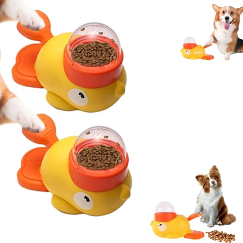 2-in-1 Interactive Dog Puzzle Toy & Slow Feeder, Interactive Dog Food Dispenser Toy, Duck Shaped Feeder Bowls for Small & Medium Dogs for Healthy Eating (2pc) von Generisch