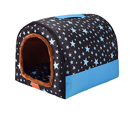 2-in-1 tragbare Iglu-Hundehütte mit abnehmbarem, waschbarem Dach, groß, faltbar, rutschfest, gemütlich, Haustier-Sofabett zum Schlafen, Größe XXL von Generisch