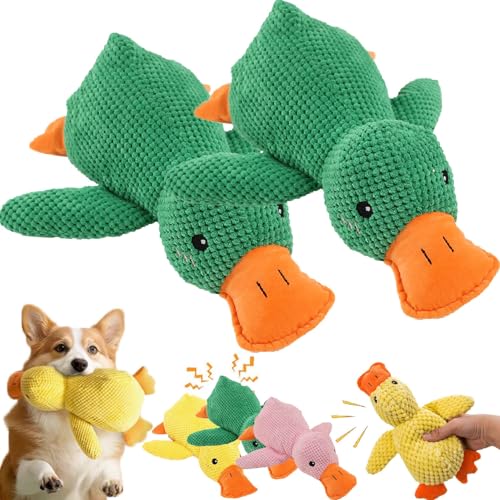 2025 New Anti Stress Ente Hund, Anti Stress Ente Hund Pfotenstern, Pfotenmond Ente, Pfotenmond Anti Stress Ente, Anti Stress Ente Für Hunde, Hundespielzeug Ente, Hunde Ente (green*2, 25*22cm) von Generisch