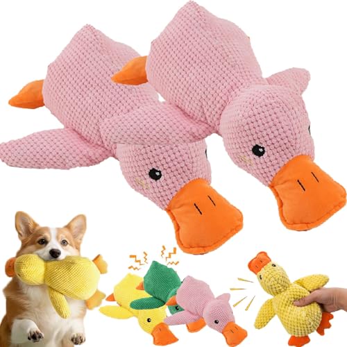 2025 New Anti Stress Ente Hund, Anti Stress Ente Hund Pfotenstern, Pfotenmond Ente, Pfotenmond Anti Stress Ente, Anti Stress Ente Für Hunde, Hundespielzeug Ente, Hunde Ente (pink*2, 25*22cm) von Generisch