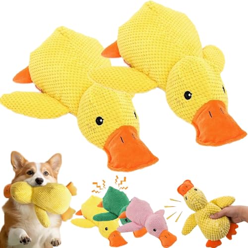 2025 New Anti Stress Ente Hund, Anti Stress Ente Hund Pfotenstern, Pfotenmond Ente, Pfotenmond Anti Stress Ente, Anti Stress Ente Für Hunde, Hundespielzeug Ente, Hunde Ente (yellow*2, 25*22cm) von Generisch