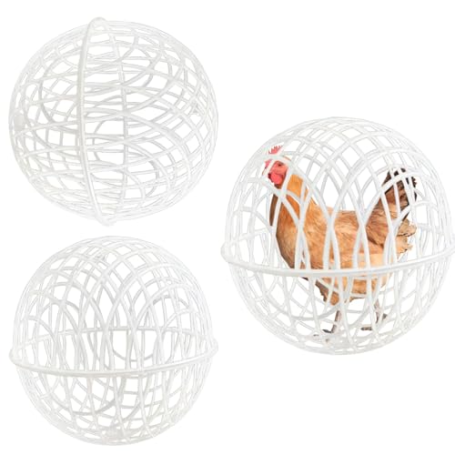 3 Stück Kugelform Hühnerkäfig, 20 cm Beweglich Hühner Beschäftigung, Hühner Sicherheit Ball Käfig Für Auslauf Freilandhaltung,Sicherheitskäfig Für Taube Kaninchen Ente Bauernhöfe Hof Draußen von Generisch