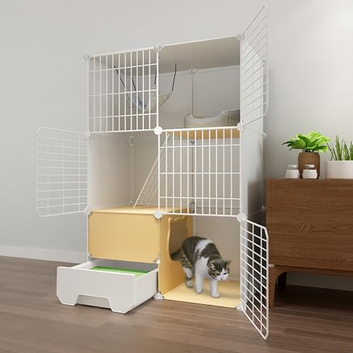 3 Tier Cat Cage, Indoor Cat Enclosure, Cat Cage with Litter Box, Cat Playpen Cat Enclosure Small Animal Cage Dog Cage, Exercise Place Ideal for 1-3 Cat von Generisch