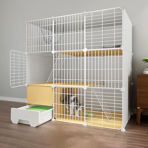 Generisch 3 Tier Cat Cage, Indoor Cat Enclosure, Cat Cage with Litter Box, Cat Playpen Cat Enclosure Small Animal Cage Dog Cage, Exercise Place Ideal for 1-3 Cat von Generisch