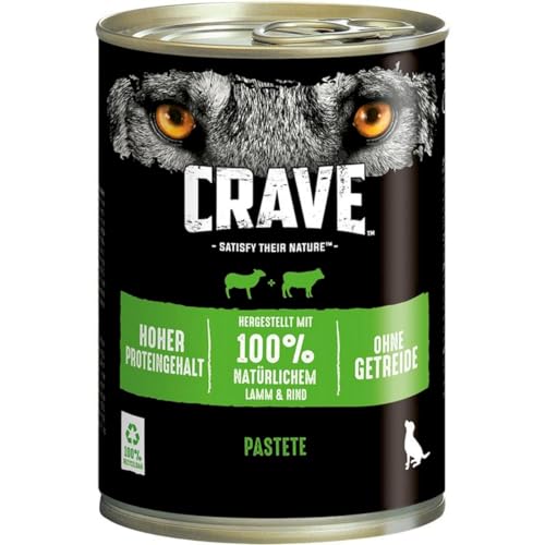 6 Dosen Crave Dog Hundefutter je 400 g (Lamm & Rind) von Generisch