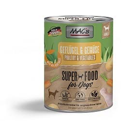 6 Dosen Macs Dog Hundefutter je 800 g (Geflügel & Gemüse) von Generisch