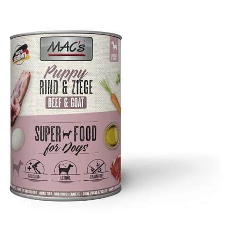 6 Dosen Macs Dog Hundefutter je 800 g (Puppy Rind & Ziege) von Generisch