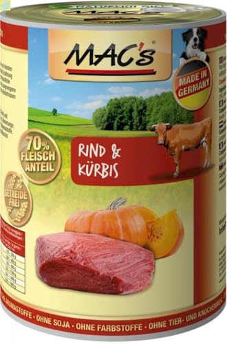 6 x MACs Dog Rind & Kürbis 400g von Generisch