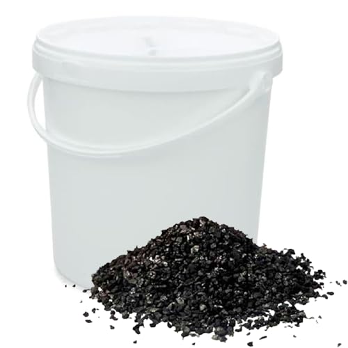 Aktivkohle Granulat, Güteklasse A, in verschiedenen Größen, hergestellt aus Kokosnussschalen, hohe Absorptionsrate Jod 1200 mg/l für die Filtration von Wasser und Luft (10 l / 5,5 kg) von Generisch