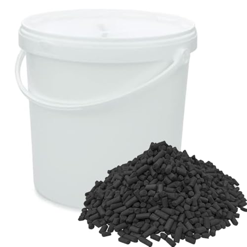 Aktivkohle aus Pellets von ausgezeichneter Reinheit, erhältlich in verschiedenen Größen, aus Kokosnussschalen mit Absorptionsrate Jod 1000 mg/l für die Filtration von Wasser und Luft (10 l / 5,5 kg) von Generisch