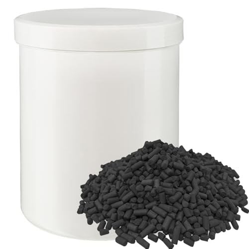 Aktivkohle aus Pellets von ausgezeichneter Reinheit, verkauft in verschiedenen Größen, aus Kokosnussschalen mit Jod-Absorptionsrate 1000 mg/l für die Filtration von Wasser und Luft (1000 ml / 550 g) von Generisch