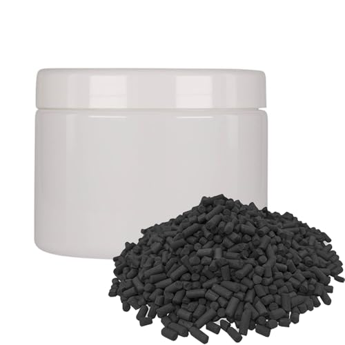 Aktivkohle aus Pellets von ausgezeichneter Reinheit, verkauft in verschiedenen Größen, aus Kokosnussschalen mit Jod-Absorptionsrate 1000 mg/l für die Filtration von Wasser und Luft (500 ml / 275 g) von Generisch