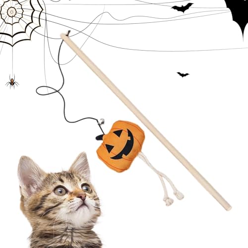 Angelrute Katzen Spielzeug - Halloween Katzenangel Mit Glöckchen,Spielzeug Für Hauskatzen Zu Weihnachten Geburtstag Halloween Angelrute Katzen Spielzeug - Halloween Katzenangel Mit Glöckchen,Spielzeug Für Hauskatzen Zu Weihnachten Geburtstag Halloween von Generisch
