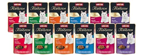 Animonda Vom Feinsten Adult 12 x 85g Mix Katzenfutter | garantiert 6 Sorten | Gourmet-Ragouts mit Filet | ausgewogenes, getreidefreies Nassfutter für ausgewachsene Katzen von Generisch