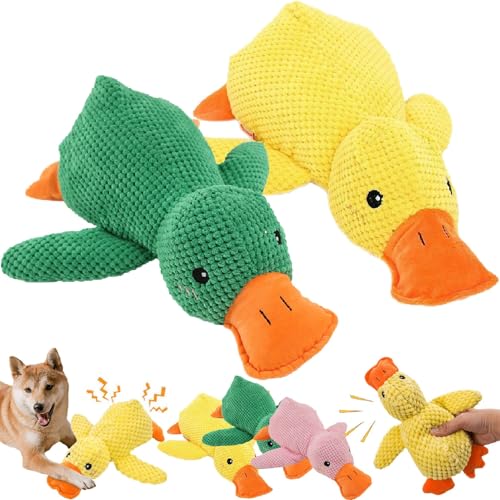 Anti Stress Ente Hund,Pfotenstern Anti Stress Ente,Anti Stress Ente Für Hunde Pfotenstern,Anti Stress Spielzeug Hund,Antistressente Für Hunde,Ente Hundespielzeug,Pfotenstern Ente (Gelb+Grün, 25*22cm) von Generisch