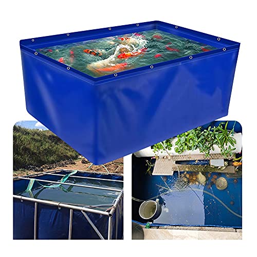 Aquarium Pool Teich Leinwand mit Öse für Koi Goldfisch Fisch Aquarium Blau 2 x 8 x 1 m von Generisch