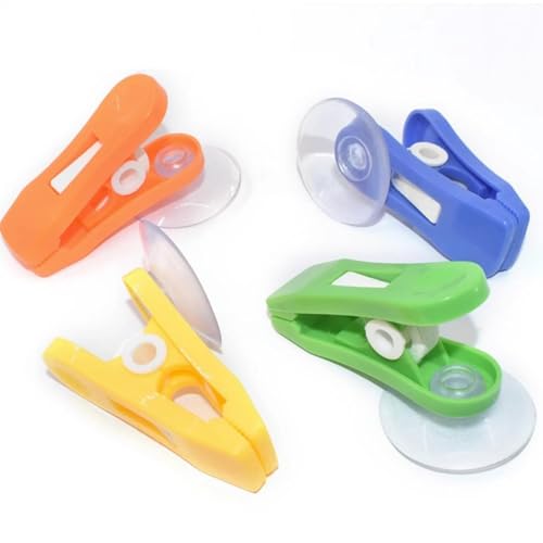 Aquarium-Saugnapf-Clip – 4 Stück Algen-Clip für Fische | Algen fütterndes Aquarium mit Saugnapf-Clip | Algen-Clip-Halter | Veggie-Feed-Clip | Aquariumpflanzen-Clip mit Saugnapf von Generisch