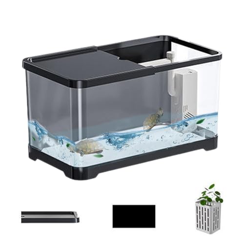 Aquarium-Set, dekoratives Salzwasser-Aquarium-Set, kleines Aquarium, kreatives Aquarium, Fischaquarium mit Korb für Goldfische, Guppy, Garnelen, Quallen von Generisch