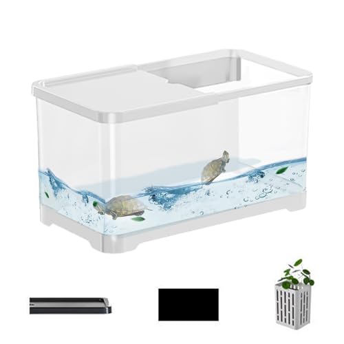 Aquarium-Set, dekoratives Salzwasser-Aquarium-Set, kleines Aquarium, kreatives Aquarium, Fischaquarium mit Korb für Guppy, Garnelen, Quallen von Generisch