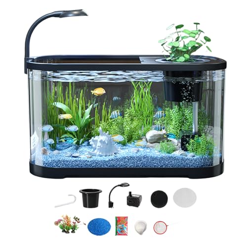 Aquarium Set Klein | Betta Fischbecken Für Einsteiger,Dekoratives Becken Für Wasserschildkröten Und Kleine Fische, Aquarium Mit Modernem Design Aquarium Set Klein | Betta Fischbecken Für Einsteiger,Dekoratives Becken Für Wasserschildkröten Und Kleine Fische, Aquarium Mit Modernem Design von Generisch