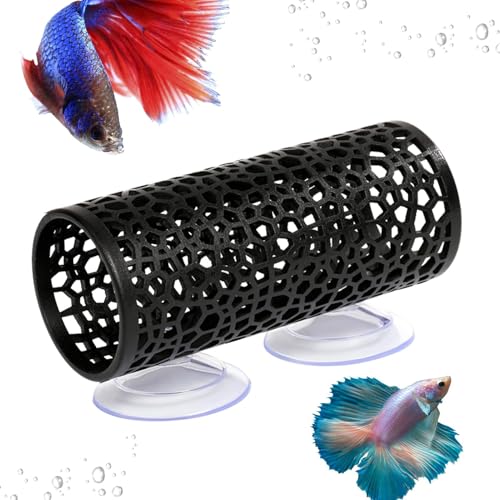 Aquarium-Tunnel – befestigter Saugnapf, Betta-Fisch-Tunnel-Spielzeug, kleines Loch-Design, hohle Betta-Höhle, Betta-Fischspielzeug zur Bekämpfung von Fischen, Malachfischen und Garnelen von Generisch