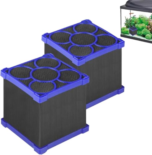 Aquarium-Wasserreiniger-Filter, Aquarium-Würfelfilter – Aktivkohle-Wassertrogreiniger, Aktivkohle-Wassertrogreiniger, Wassertrog-Luftreiniger – Filtration und Absorption für Fische, 2 Stück von Generisch