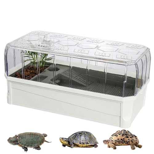 Aquarium for Turtles | Turtle Tank with Filter | Turtle Tank | Turtle Basking | Terrapin Tank | White Turtle Tank Aquarium Tortoise Tank with Filter for Brazilian Turtle Grass Tortoise von Generisch