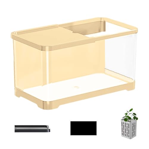 Aquarium für Aquarienfische | Meerwasseraquarium Kit für kleines Aquarium | Kreatives Fischaquarium mit Korb | Vielseitiges kleines Aquarium | Aquarium für Quuseen, Guppys, Garnelen und Fische R0SSI von Generisch