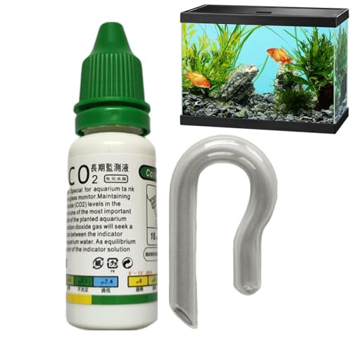 Aquatics CO2-Tropfen-Checker-Lösung | Kohlendioxid-pH-Tester für Aquarien, CO2-Tropfen-Checker mit Lösung, transparentes Aquarium-Test-Set für Aquarium-Tests, Aquarium-Zubehör, Tester von Generisch