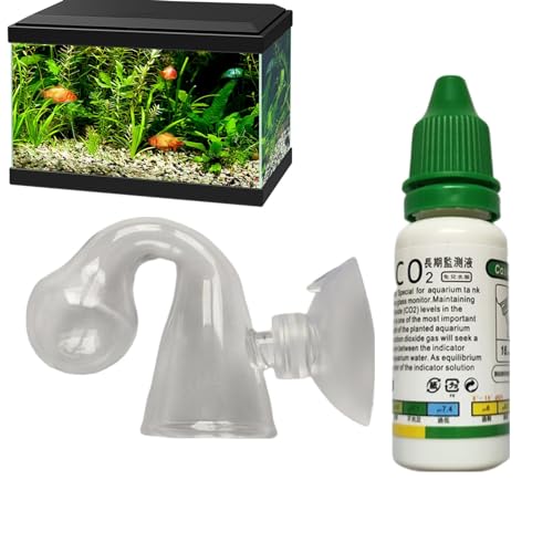 Aquatics cO2 Drop Checker Solution - cO2 Drop Checker with Solution | CO2 Solution for Fish Tanks, Aquatic CO2 Checker, Transparent Aquarium CO2 Kit for Planted Fish Tank, Aquariums, CO2 System von Generisch