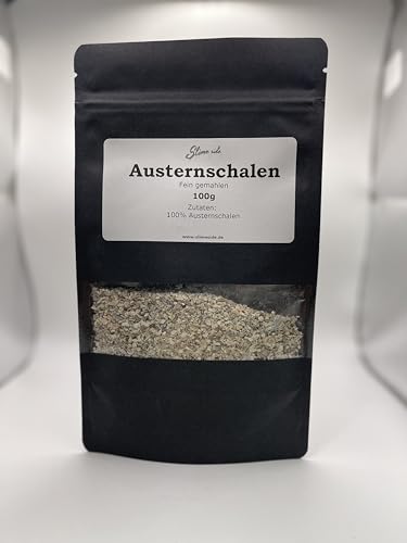 Austernschalen fein gemahlen 100g | Kalzium | Achatschneckenfutter, Schnecken, Schildkröten, Vögel, Reptilien, Hunde, | Terrarium | Dekoration von Generisch