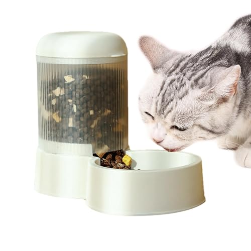 Automatische Feeder -Katzen -Trockenfutter, Autodreherkatze Futter,Langkapazität Futtermittelgefütterung Katzenspender | Abnehmbare Haustier Waterer Small Dog Bowl für alle Rassen von Generisch