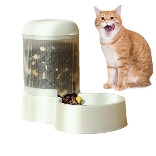 Automatische Feeder -Katzen -Trockenfutter, Autodreherkatze Futter - Langkapazität Futtermittelgefütterung Katzenspender,Abnehmbare Haustier Waterer Small Dog Bowl für alle Rassen von Generisch