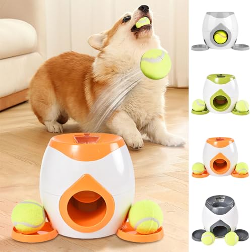 Automatischer Ballwerfer, Ballwurfmaschine Hunde Wurfweite 30ft, Ballmaschine Hund, Magic Ball für Hunde Dog Toy Ball Hund bewegt Sich Zuführung Inklusive für Kleine - Mini Style (Orange Farbe) von Generisch