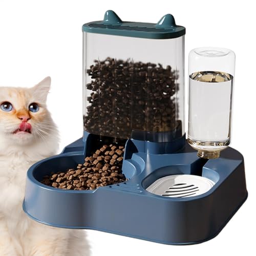 Automatischer Katzenfutterspender, Katzenfutterspender und Wasserspender, Anti-Kipp-Hundefutterspender, Katzenfutterspender, Katzen-Leckerli-Spender, automatischer Futterautomat mit großer Kapazität, von Generisch