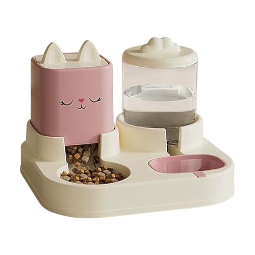 Automatischer Wasser- Und Futterspender | 2-in-1 Katze Feeder und Wasserspender | Futterautomat Katze & Hund Futterspender Für Kleine Hunde Und Katzen Für Nass-/Trockenfutter von Generisch