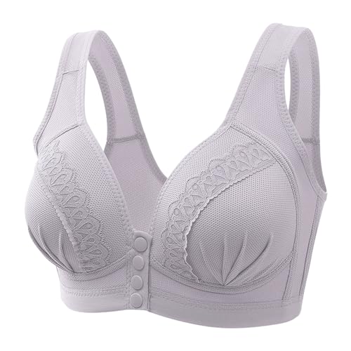 BH Damen Weich Gepolstert Bralette Duenn Sexy BHS Atmungsaktiver T Shirt Bequemer Bra mit Vorderverschluss Unterwäsche Für Mittlere Und Ältere Menschen Große Größen von Generisch