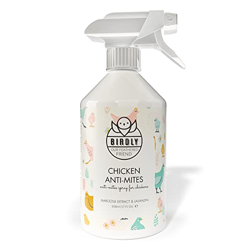 BIRDLY Anti Milbenspray für Hühner - 500ml - Effektives Milbenmittel mit ätherischen Ölen, Anti Milben Spray gegen Milben & Parasiten, zur Vorbeugung & bei akutem Befall von Birdly