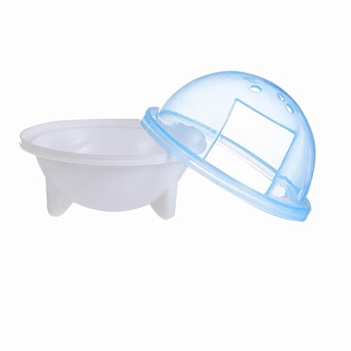 Badehaus für Tiere, Hamster, Badezimmer, Käfig, Toilette, Badewanne, für Rennmäuse und Zwerghamster, Katzentoilette Hunde Kindersitz (Blue, One Size) von Generisch