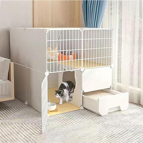 Balkon Indoor Katzenkäfig Zaun - Katzenkäfig für Kleintiere, Welpen, Kätzchen - Draht Katzenkäfig Frettchenkäfig Meerschweinchen Zwinger - Abnehmbarer Indoor Katzenzaun von Generisch