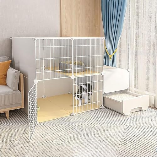 Balkon Indoor Katzenkäfig Zaun - Katzenkäfig für Kleintiere, Welpen, Kätzchen - Draht Katzenkäfig Frettchenkäfig Meerschweinchen Zwinger - Abnehmbarer Indoor Katzenzaun von Generisch