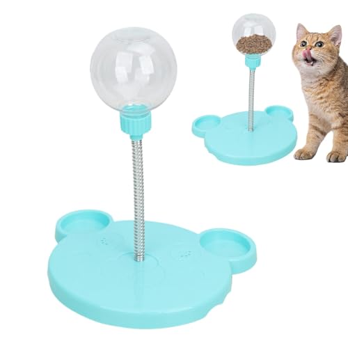 Behandlungsspeng Cat Toy, Katzenfutterspielzeugspender,Swinging-Leckerbissen-Dispensing Slow Feeder Ball Cat Toy - Saugnapfbecher -Unterhaltungsvorräte für Innenkatzen, gelangweilte Katzen, Welpen, La von Generisch