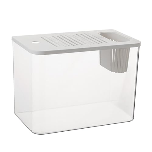 Betta Aquarium Tank,Aquarium Starter Kits, Transparente Schildkrötenbecken-Aquarium-Fischschalen, Kleine Aquarien, dekorativer kompakter Tank für die Schildkrötenzucht, kleine Fische von Generisch