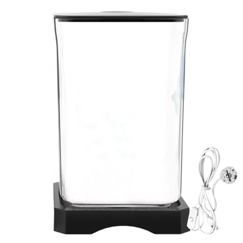 Betta Fish Tank – Transparente Betta-Schüssel für Desktop-Dekoration, LED-Aquarium, klare Betta-Schüssel für Wasserlandschaftsbau, Desktop-Dekorationen für , Krabben, Spinne von Generisch