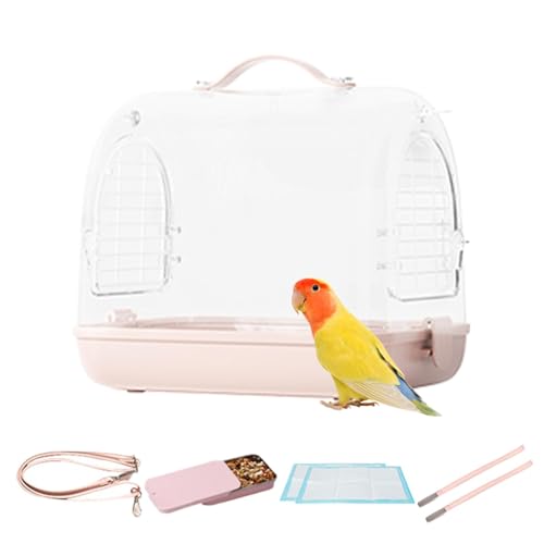 Bird Carrier, Portable Transparent Pet Backpack, Removable Breathable Travel Bag, 9.45 Inches Comfortable Transport Cage for Cockatiels, Conures, Parakeets, and Lovebirds von Generisch