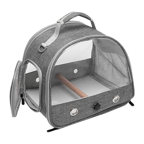 Bird Travel Carrier - Transparente Vogelreisetasche | Vogeltransporttasche mit abnehmbarer Sitzstange und Bodenpolster | Outdoor Papageienträger | Tragbarer Vogelträger Reisekäfig für Papageien von Generisch