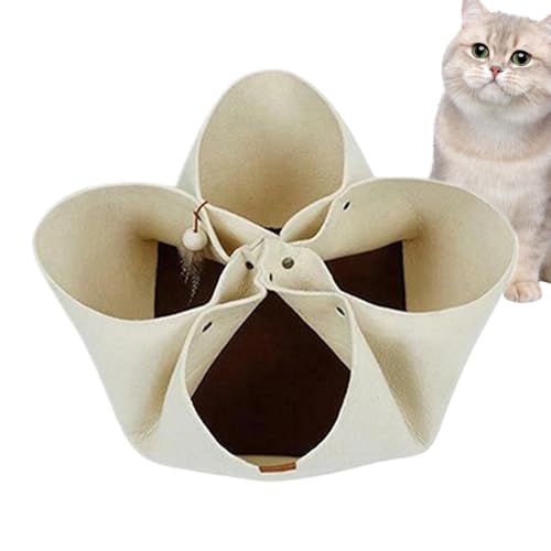 Box Shape Kitten Tunnel, Felt Play Tunnel for Cats, Kitten Tunnel Toy Ball, Portable Kitten Tunnel, Interactive Cat Playground Toys, Cat Tunnel Small Cats, Large Cat Tunnel Bed, Tunnel Cave for Cats von Generisch